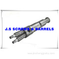 CONICAL TWIN SCREWS AND BARRELS